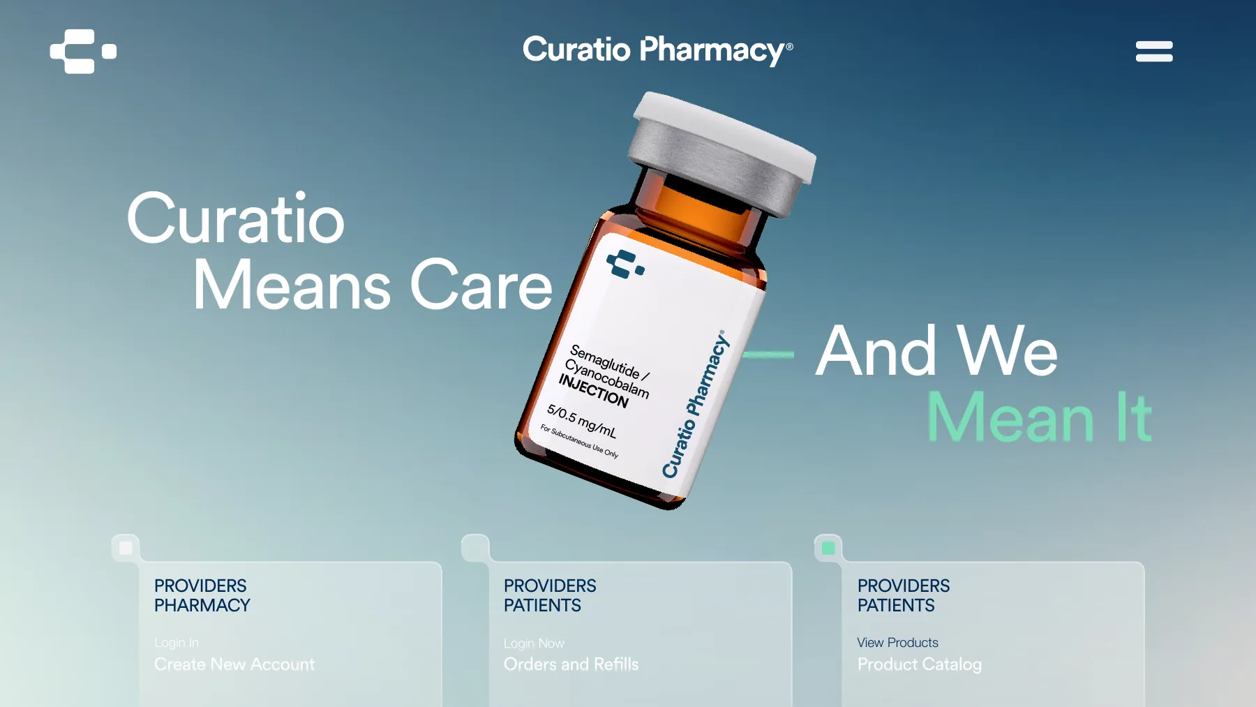 Curatio Pharmacy: supplied website concept by LDIAZ Design