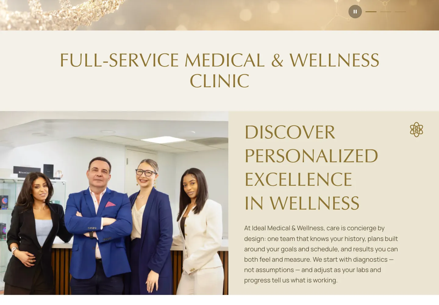 Ideal Medical & Wellness: selected website design detail