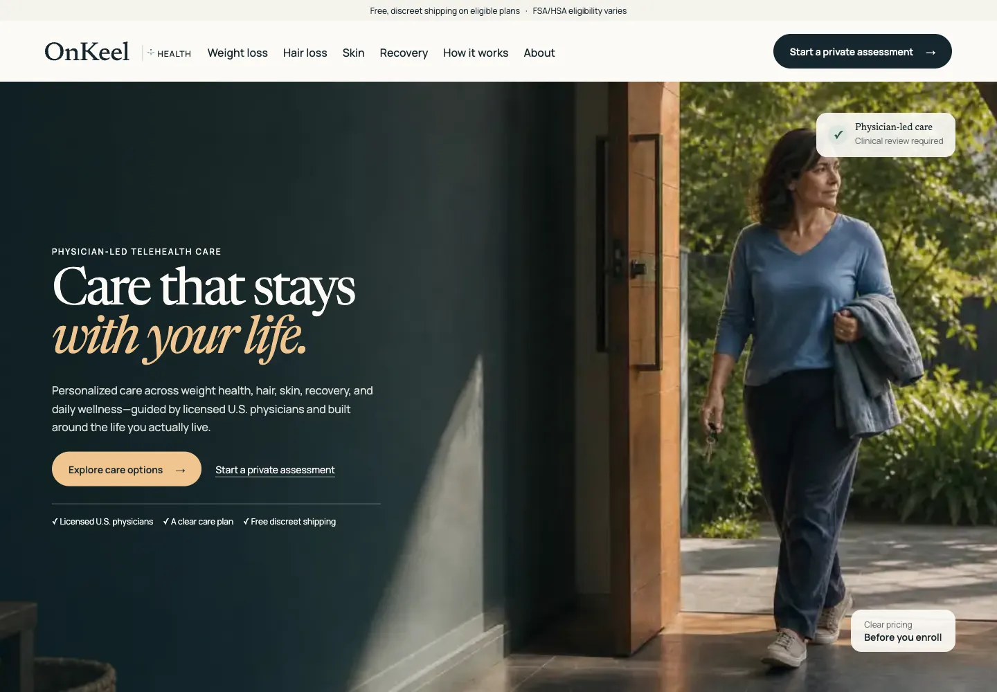 OnKeel Health desktop website design
